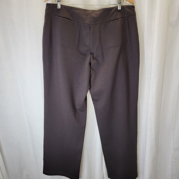 Eileen Fisher Chocolate Brown Heavyweight Rayon Knit Dress Pants, L, NWT - Picture 7 of 13
